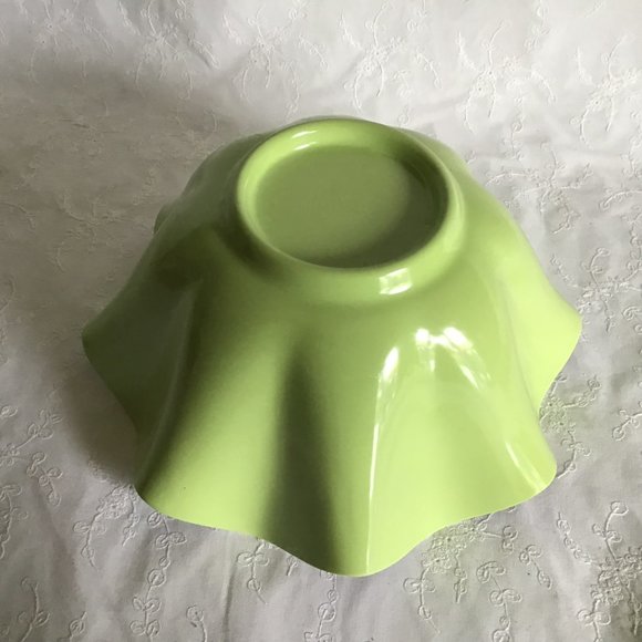 Spingmaid Serving Bowl Green and White Retro 70s - Picture 4 of 5